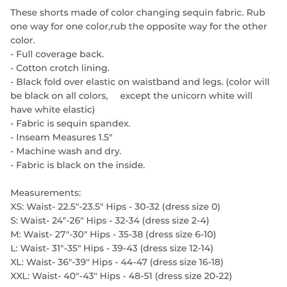 NWOT Booty Shorts Reversible Sequins Handmade - Picture 6 of 10